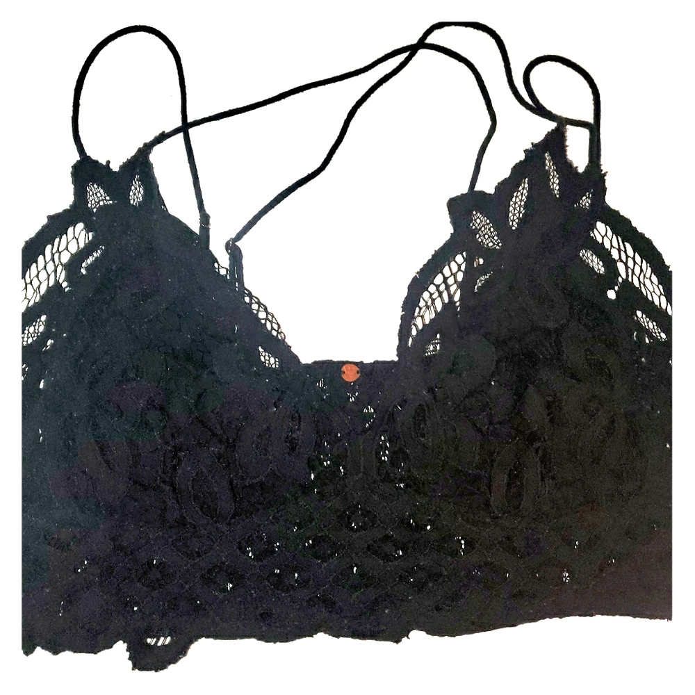 Black free people lace bralette